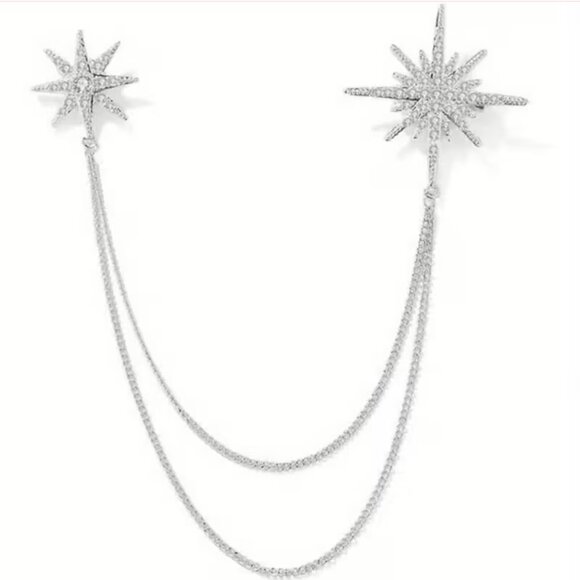 🌺 🌺 🌺 Elegant Luxury Rhinestone Tassel Star Brooch Pins - Picture 2 of 3